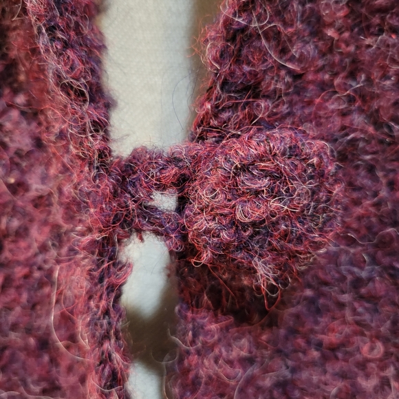 Tabask handmade in Peru small purple alpaca & wool blend cardigan - Picture 3 of 11